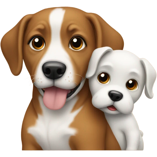 a dog holding a baby emoji