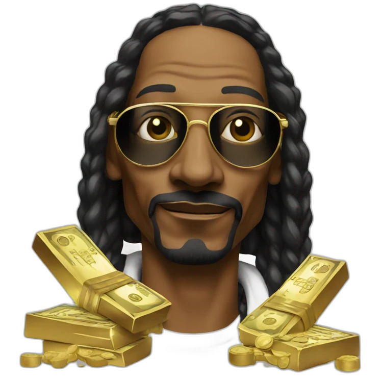 snoop dogg with gold and money emoji