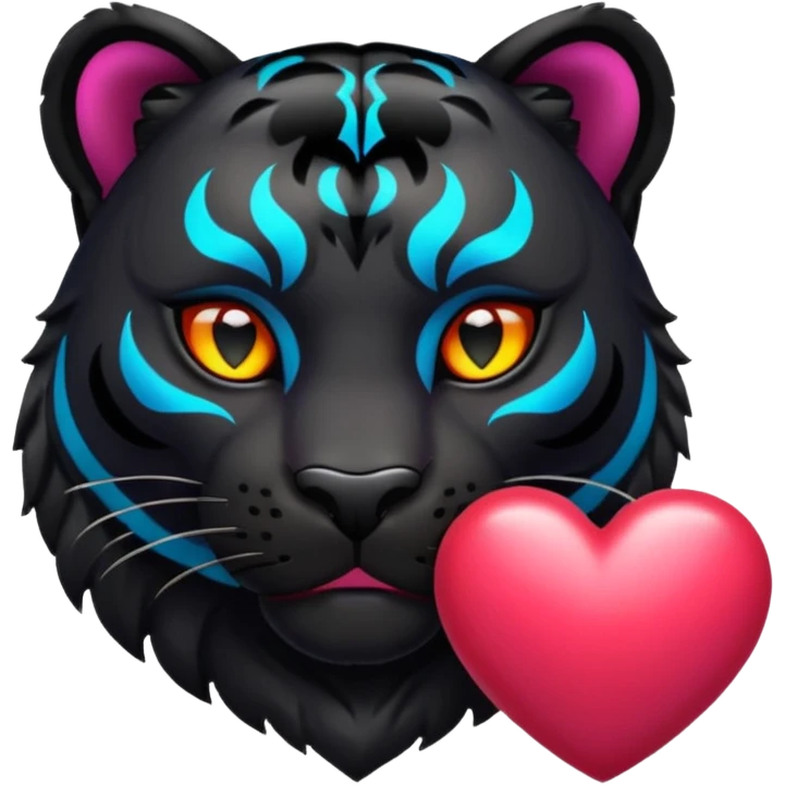 Heart with a panther emoji