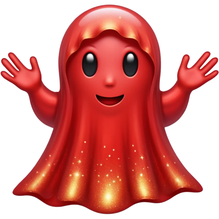 red glitter ghost style emoji