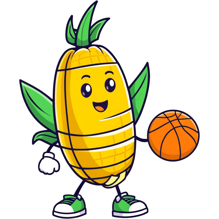 corn holding a basketball emoji