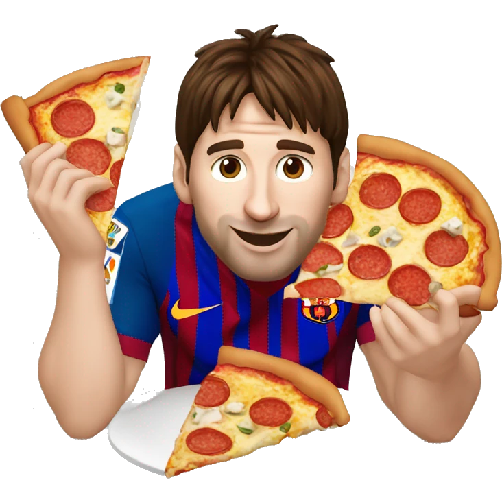 lionel messi comiendo pizza emoji