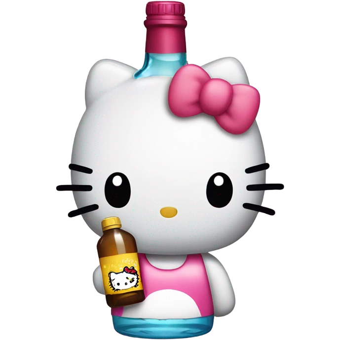Hello kitty sobbing tears with alcohol hello kitty emoji