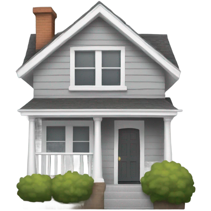Grey house with white trim emoji