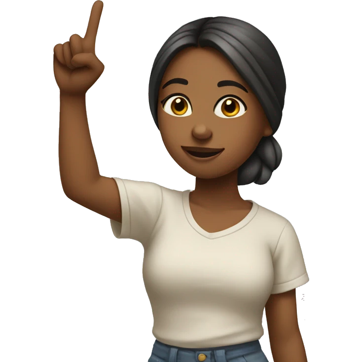 Girl doing peace pose emoji