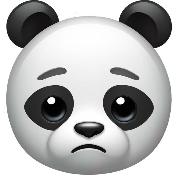 sad panda in the style of the android robot emoji