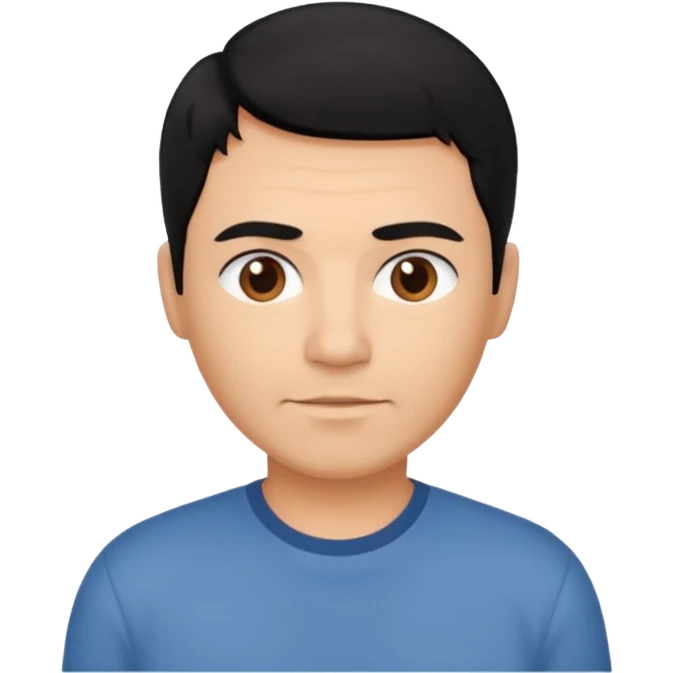 great job, now i would like a middle aged dark brown person with black hair on head in casual shirt emoji
