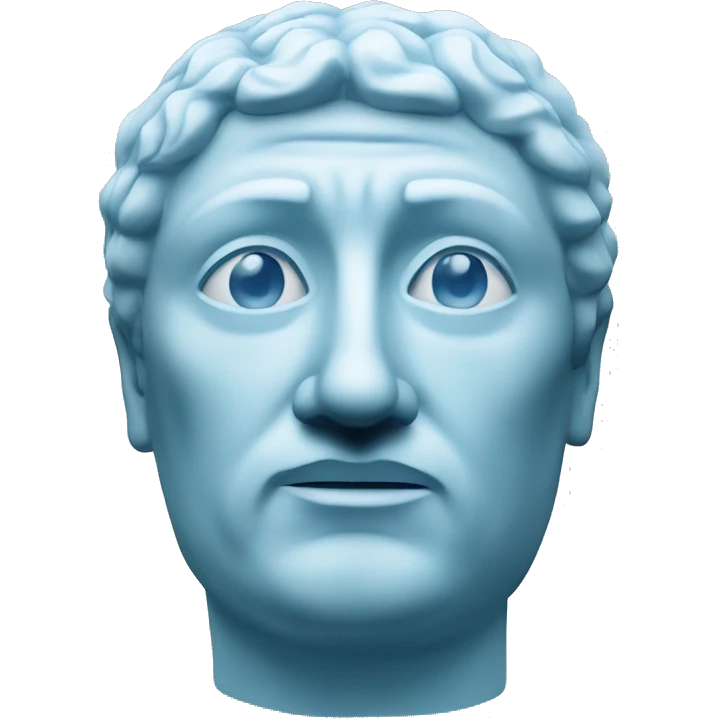 light blue stoic ancient statue head emoji