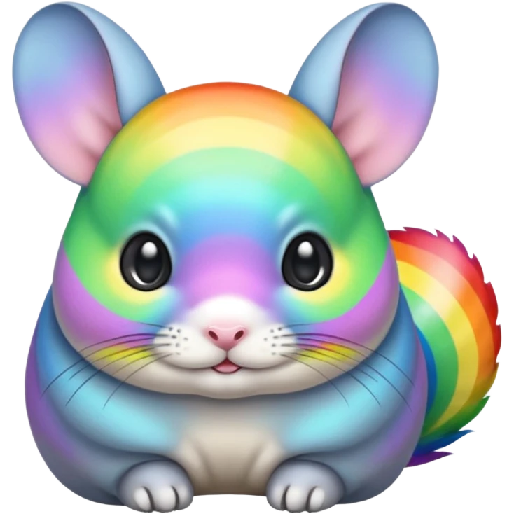 rainbow colored chinchilla emoji