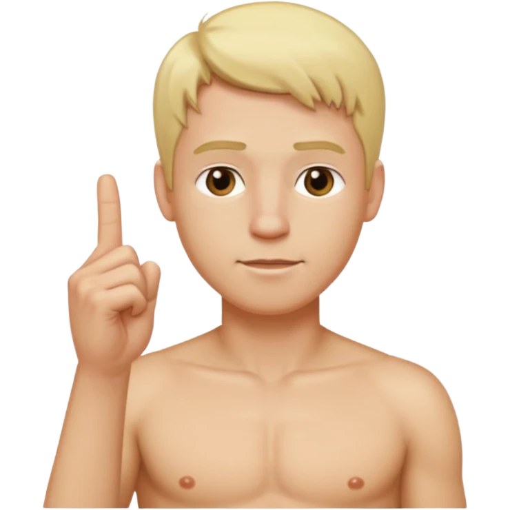 blonde hair tall thick naked and with middle finger up a man emoji