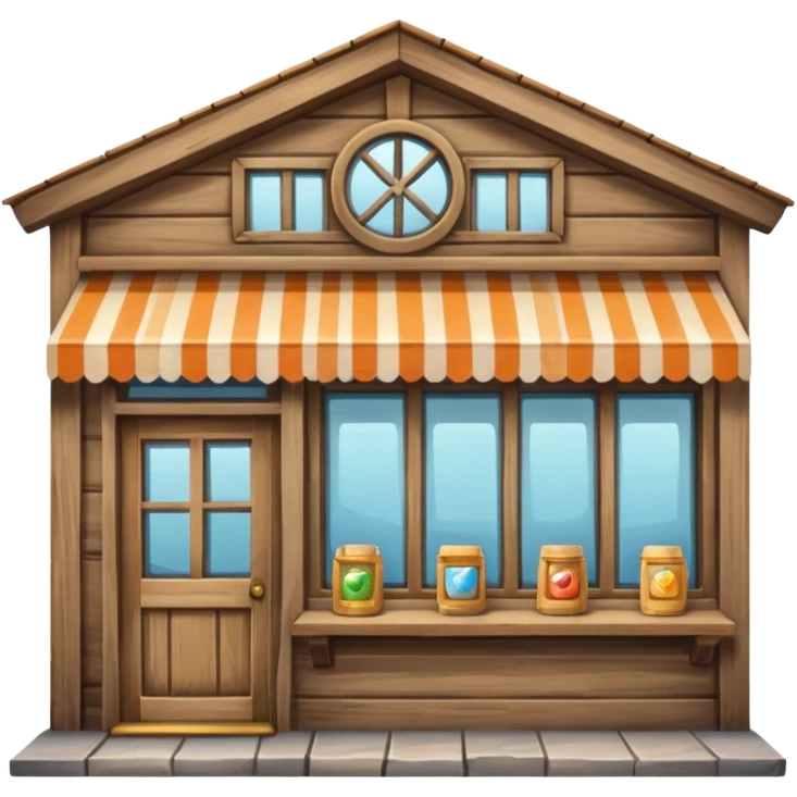 small shop, front facing emoji