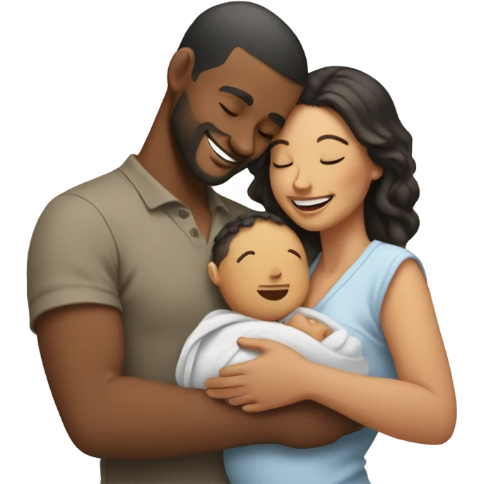 Man and woman having a baby emoji