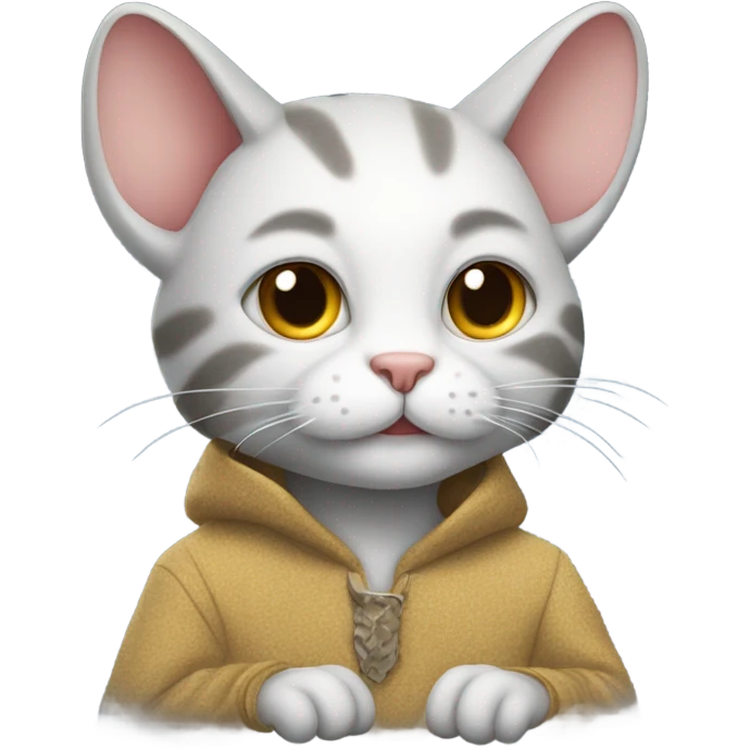Cat wearing a mouse costume  emoji