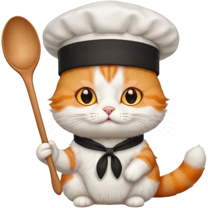 Cat with chef het and with spoon emoji