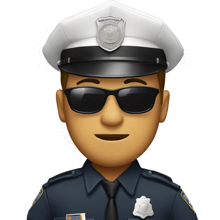 White Police officer wearing sunglasses  emoji