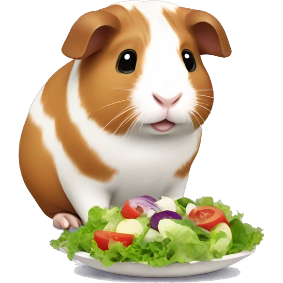 Cure Guinea pig with salad  emoji