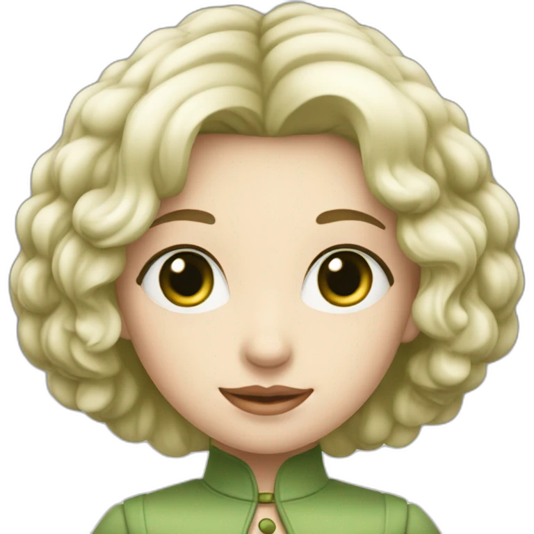 Fille blanche châtain yeux vert kaki emoji