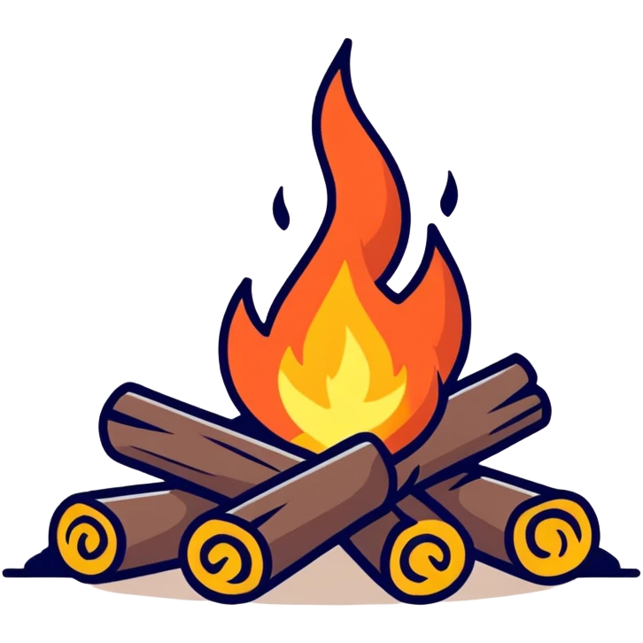 campfire cartoonish sticker style emoji
