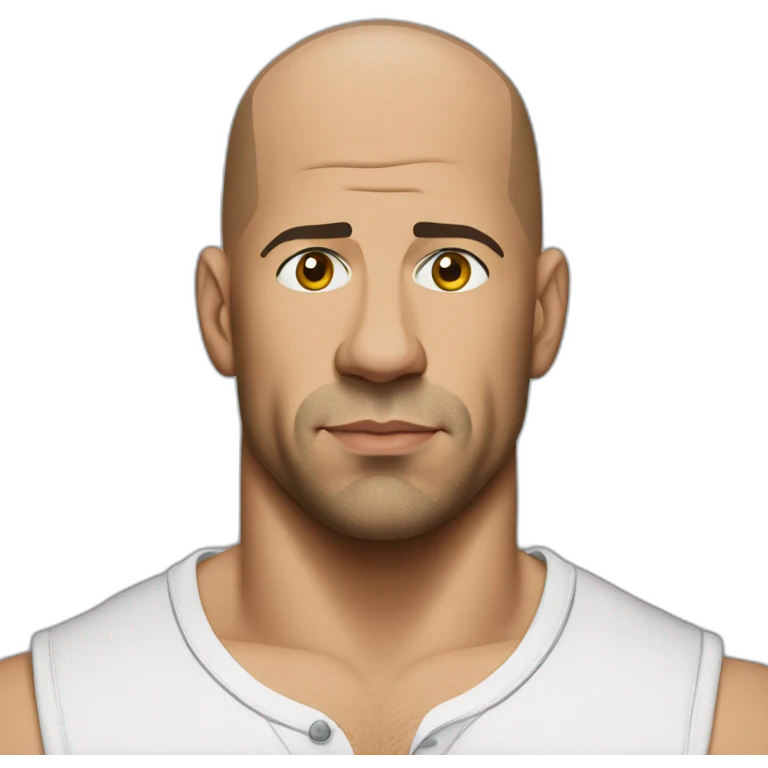 vin diesel serious cartoon wearing henley  emoji
