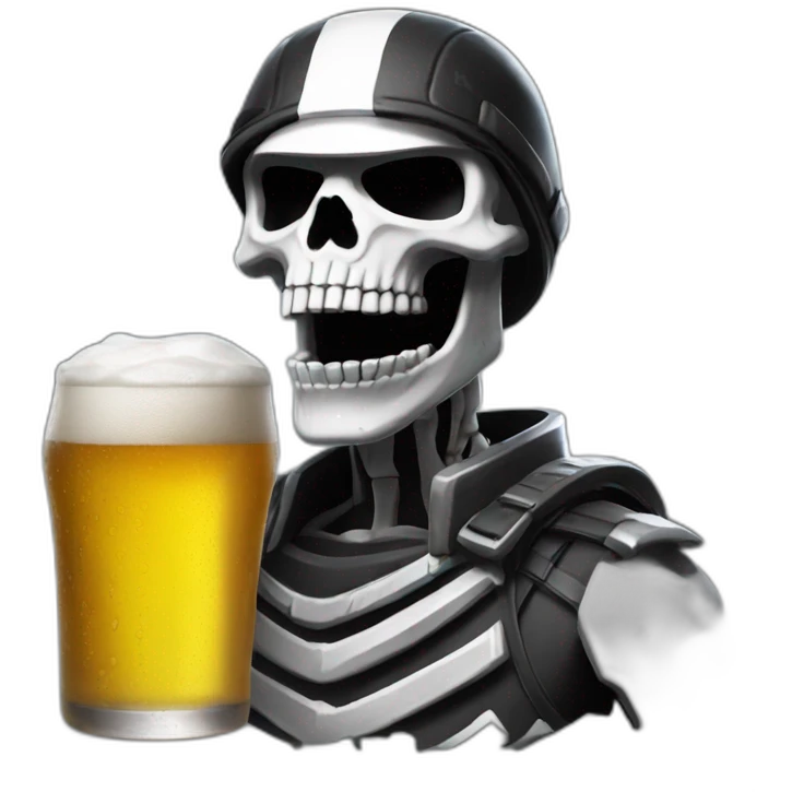 skull trooper fortnite drink beer emoji