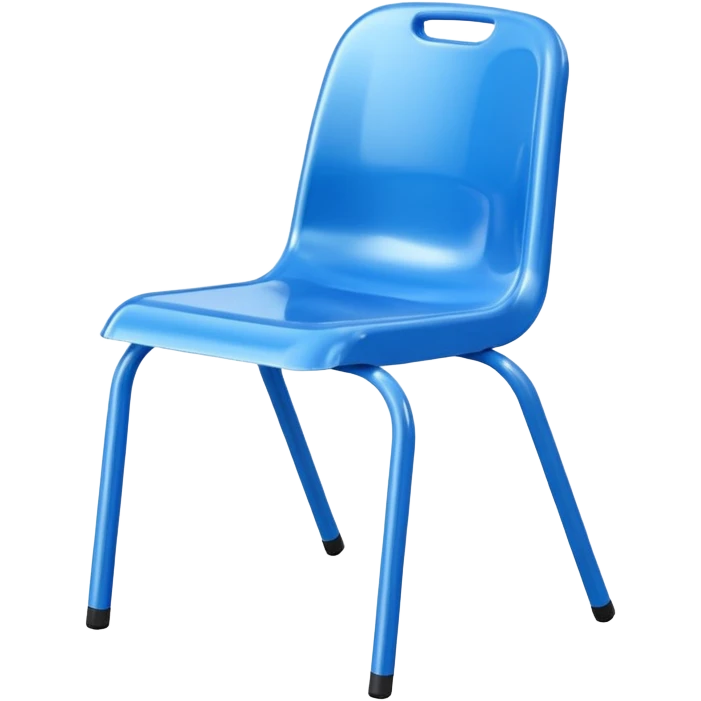 moving blue school plastic chair emoji