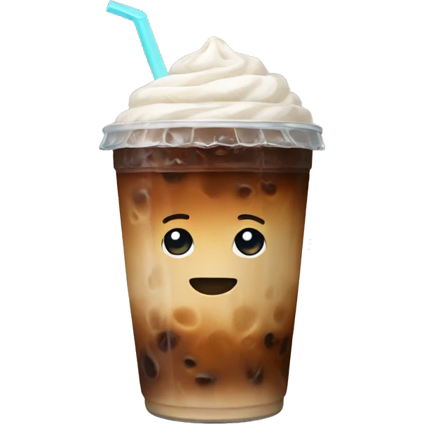 A beautiful iced coffee emoji