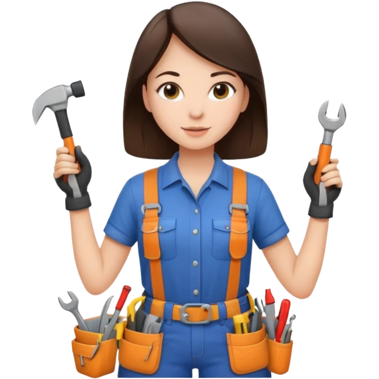 brunette girl renovating her apartment emoji