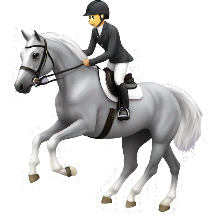 Grey showjumping pony emoji