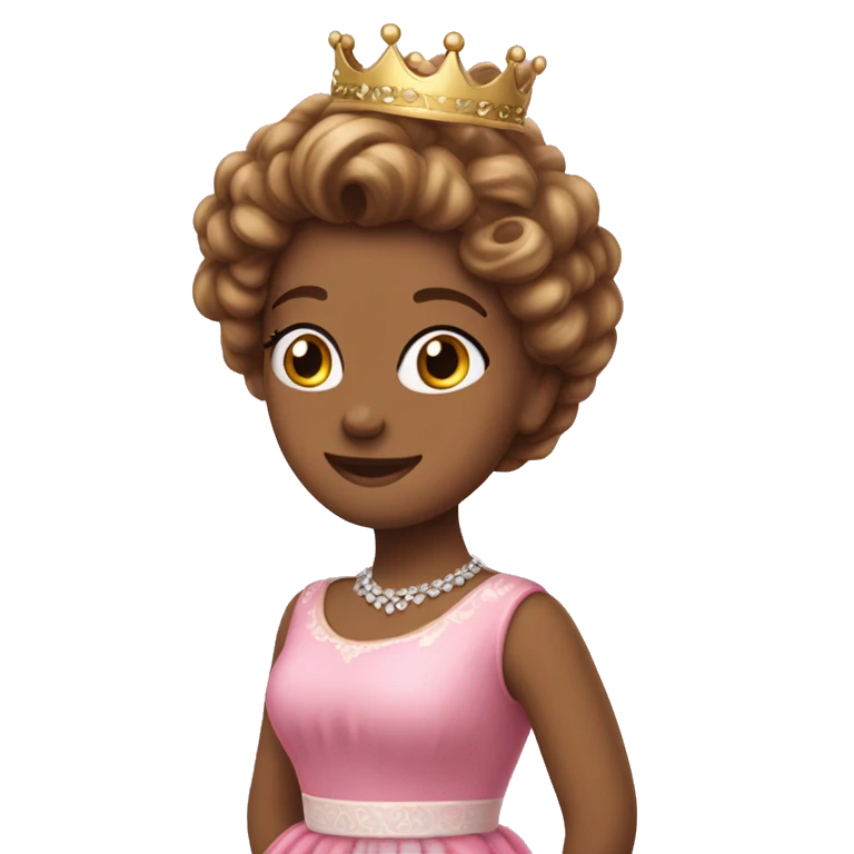 Una principessa capelli biondi Vestito rosa e una corona rosa  emoji