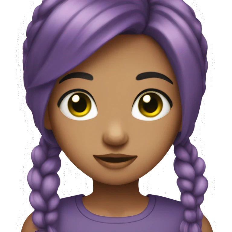 girl with purple hair and green eyes emoji