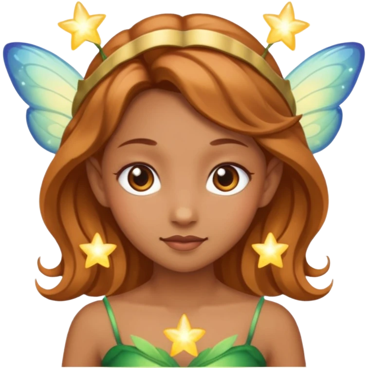 Fairy with magic powers and light brown skin . Pretty emoji