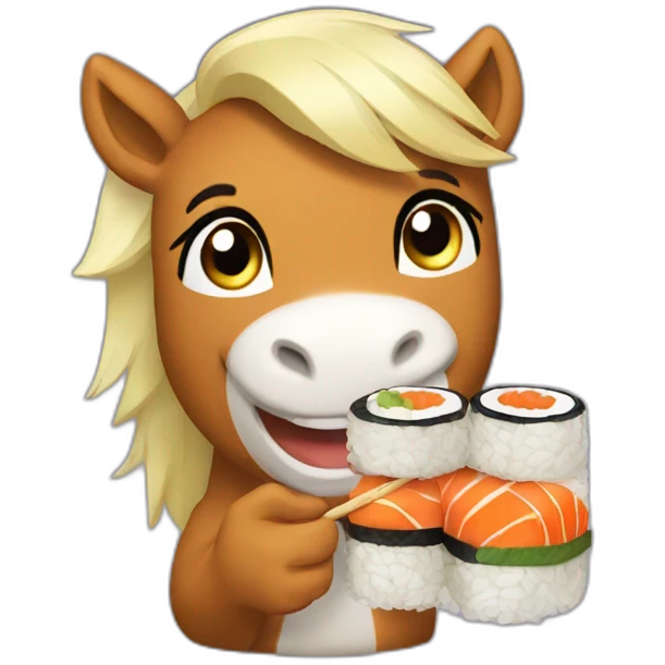 Poney Eating Sushi emoji