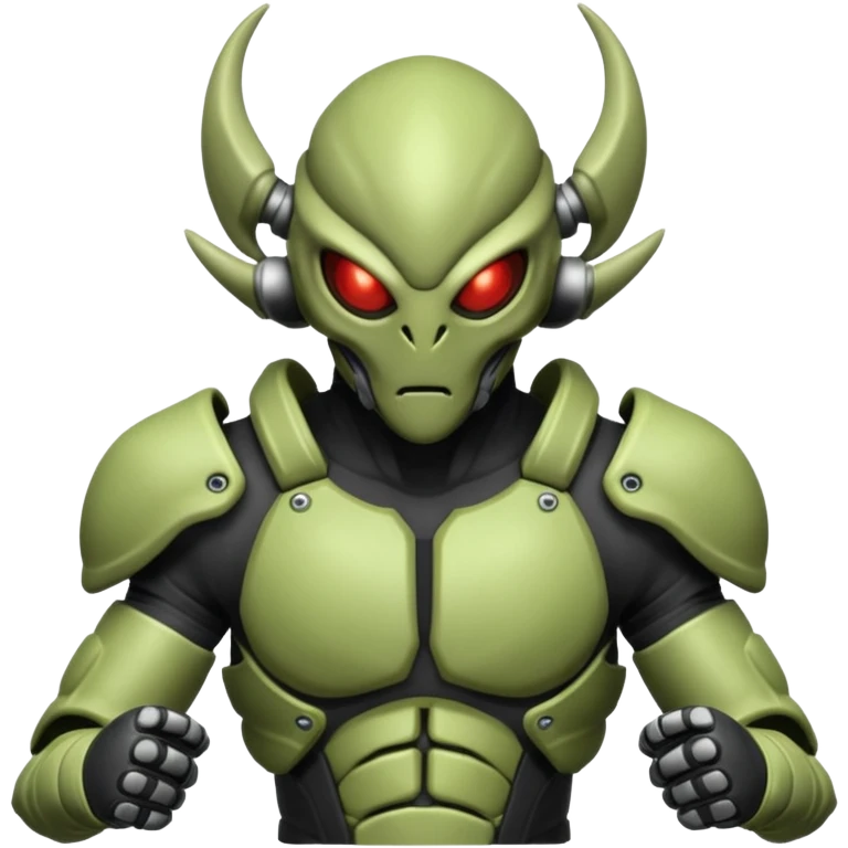 insectoid alien MMA fighter portrait, head and shoulders only, armored exoskeleton skin, sharp eyes, combat gloves, aggressive stance, 3D cartoon, mobile game icon style, clean background, no text, no watermark
 emoji