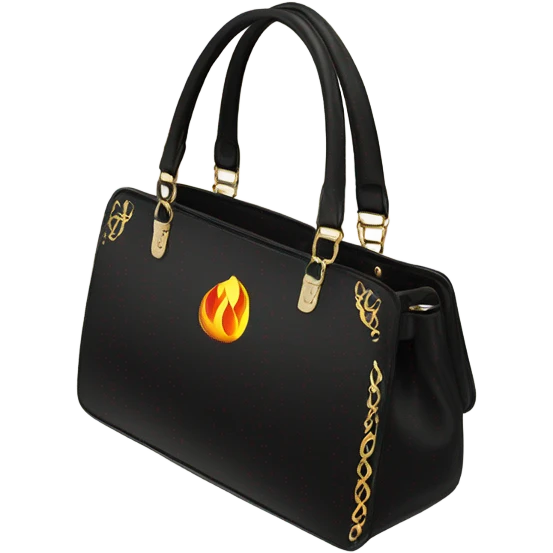Flames the brand black handbag emoji