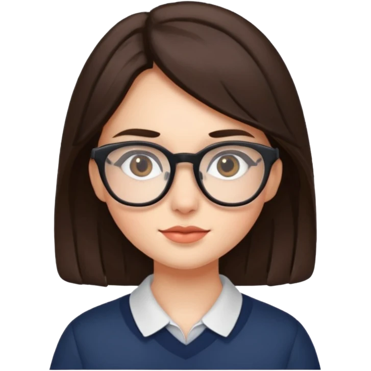 Brunette girl with glasses  emoji