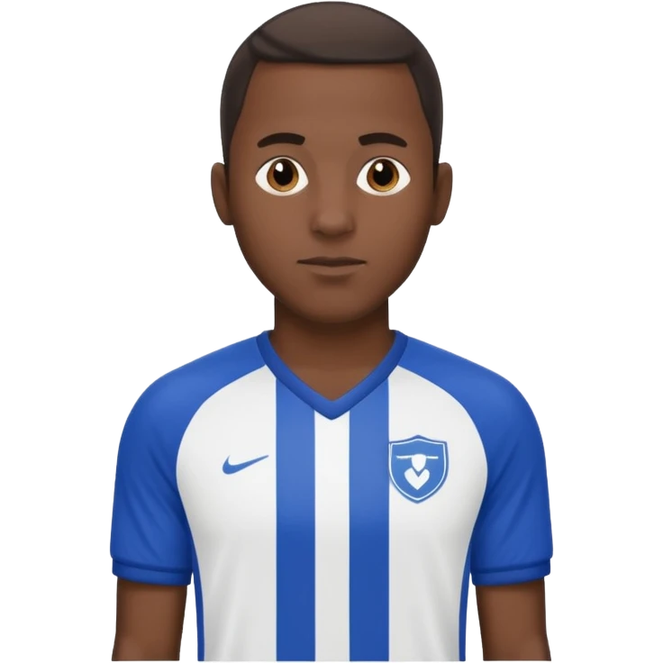 black soccer player man blue white jersey emoji