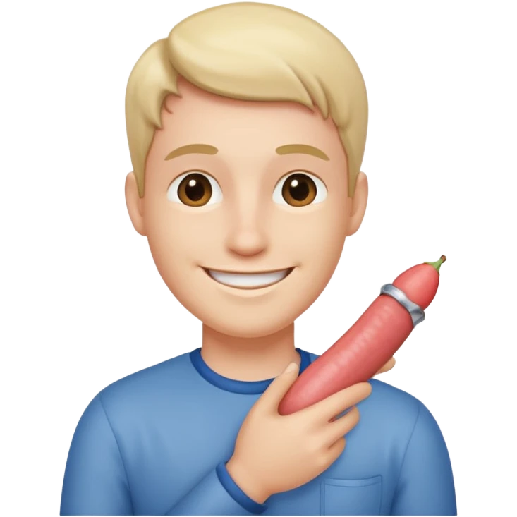 Penis in hand smiling face emoji