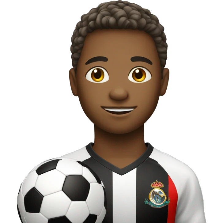 a soccer kid player with ball emoji