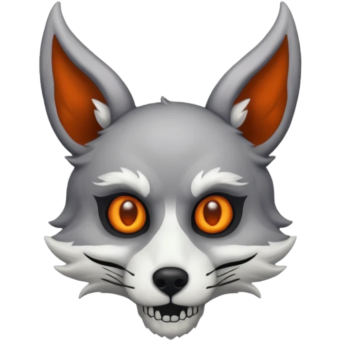 Fox with antlers and skull face emoji