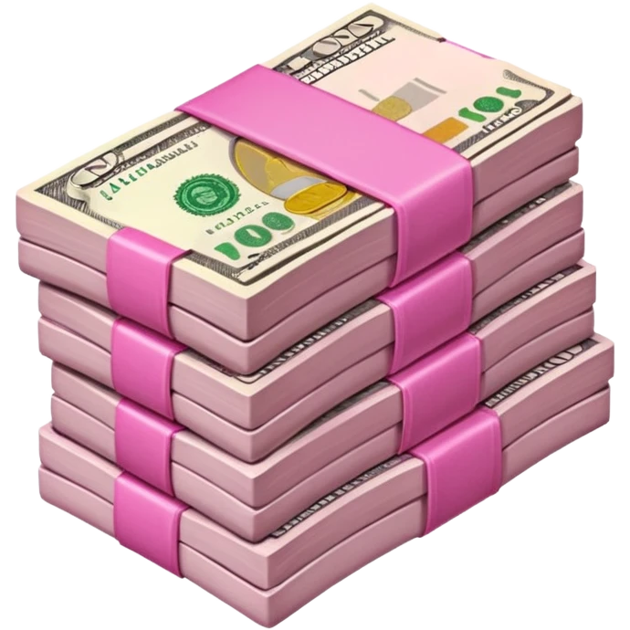 Money stack pink emoji