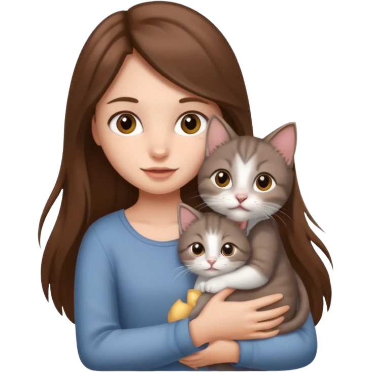 PONLE EL PELO LARGO  A LA CHICA QUE CARGA EL GATITO emoji