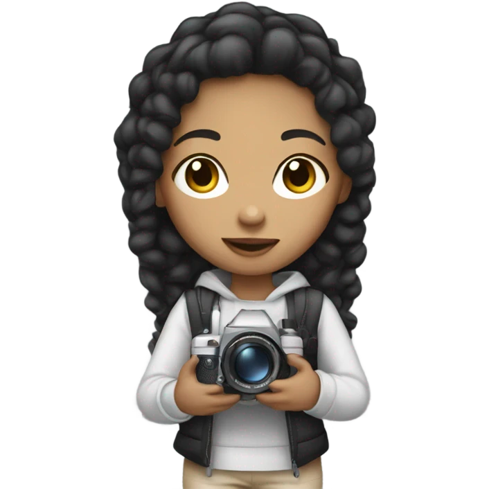 a lightskin girl holding a camera emoji