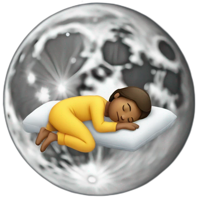 sleeping on moon emoji