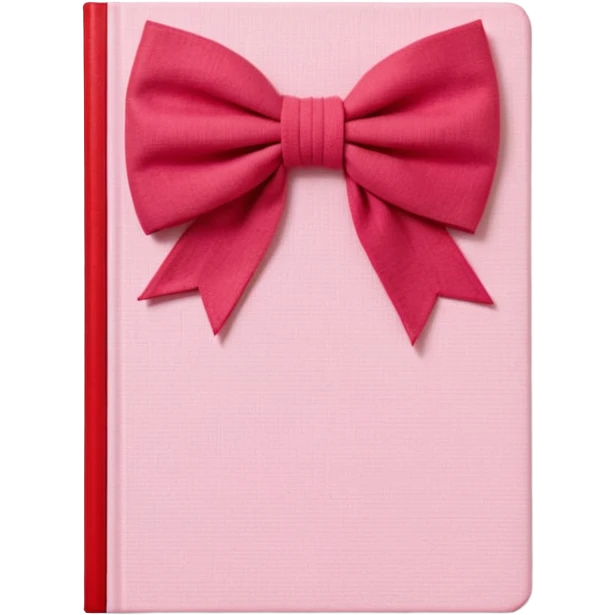 Junk journaling aesthetic book cover, tactile fabric textures, classic framing
Red yarn bow as focal point, soft shadows, calm pastel pink backdrop
Elegant, cozy, artistic, high-end print design emoji