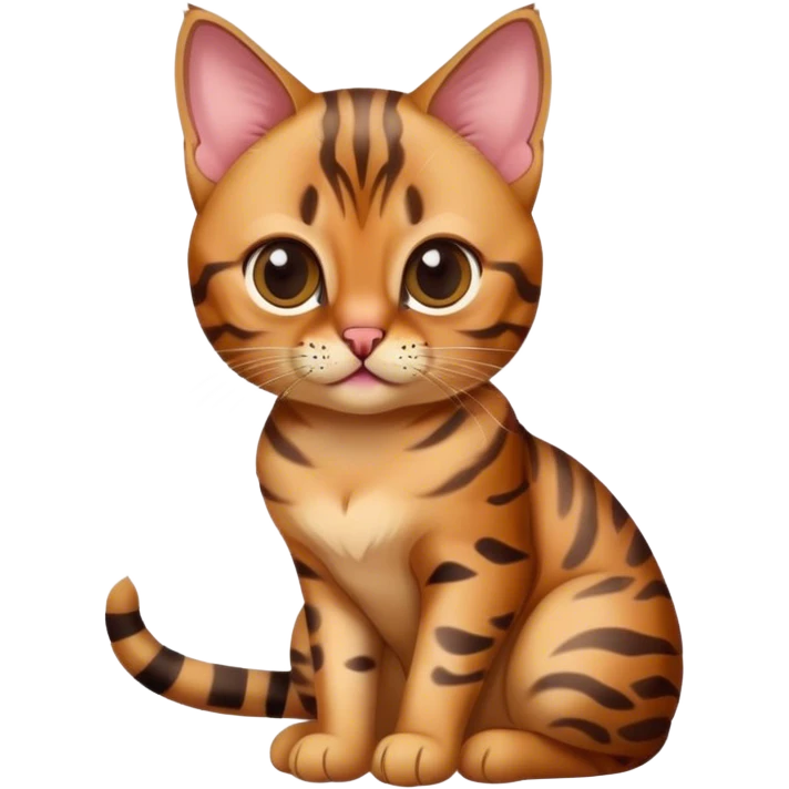 cute babe bengal cat sitting emoji