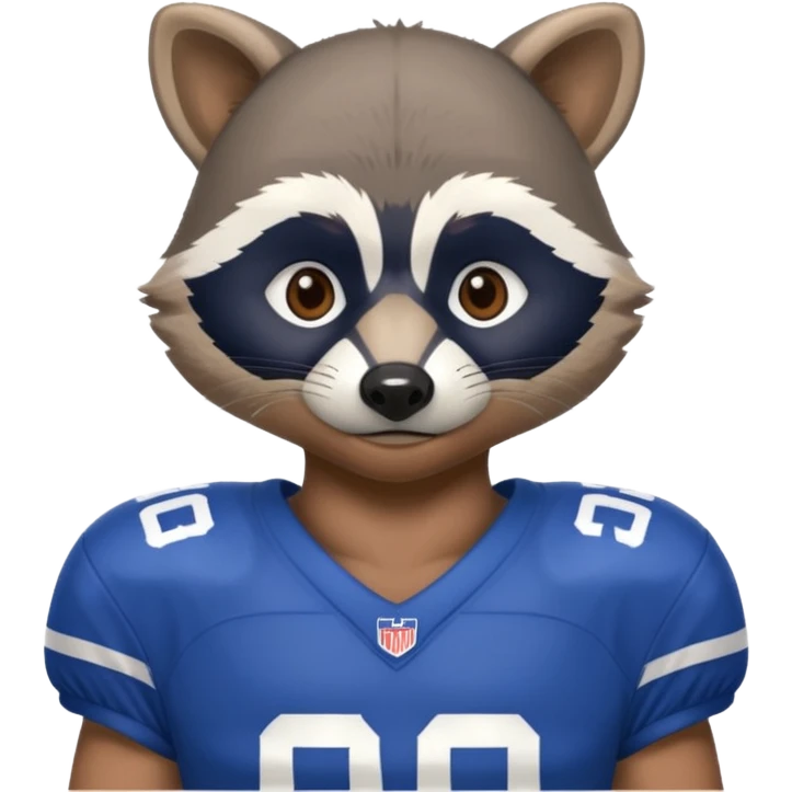 american football player raccoon blue emoji
