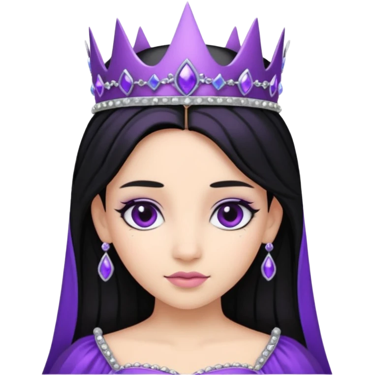 Obsidian Princess – black tiara + violet trim emoji
