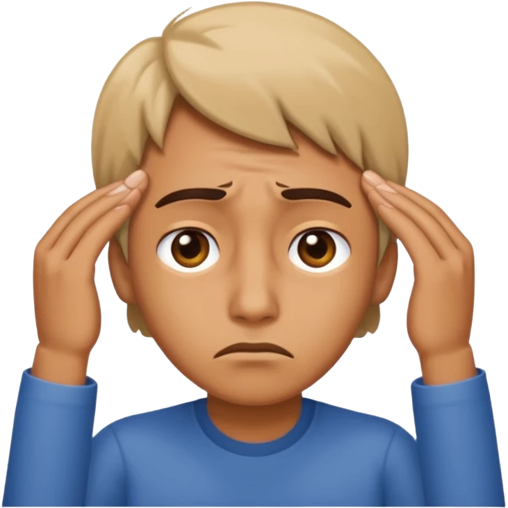 Shaking head while sad emoji