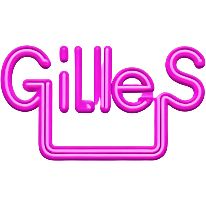 Pink neon sign with the word Giles emoji