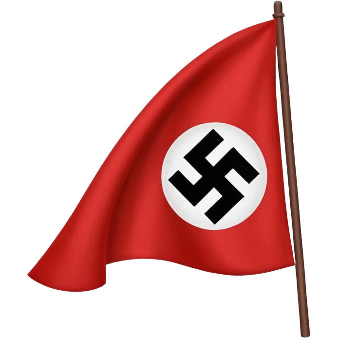 Créame un emoji de una bandera roja con un círculo blanco a un costado y una cruz dentro del circulo boanco no dentro del circulo blanco q este la cruz color negro un emoji nazi  emoji